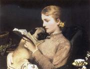 Charles Barber, Girl Reading with Pug